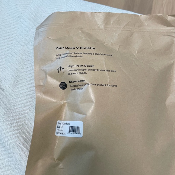 Knix Lace Deep V Bralette in Pink Size XL - Picture 5 of 5